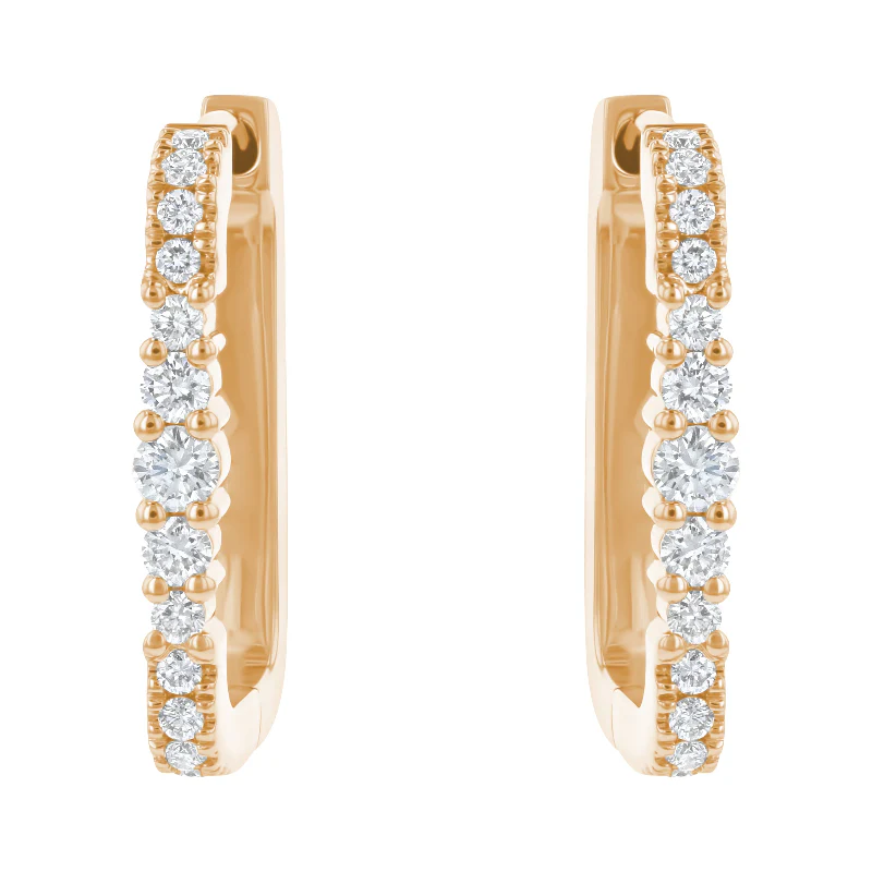 1 Carat Diamond Rectangle Hoop Earrings - 14K Gold | VS Clarity Lab Grown Diamonds - Image 4