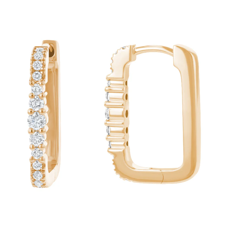 1 Carat Diamond Rectangle Hoop Earrings - 14K Gold | VS Clarity Lab Grown Diamonds - Image 8