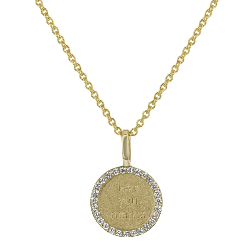 Noémie Love You Mama Diamond Medallion - 14K Gold | VS Clarity Lab Grown Diamonds - Image 3