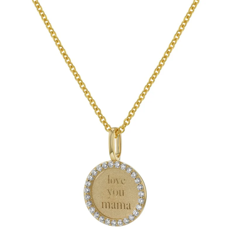 Noémie Love You Mama Diamond Medallion - 14K Gold | VS Clarity Lab Grown Diamonds - Image 4