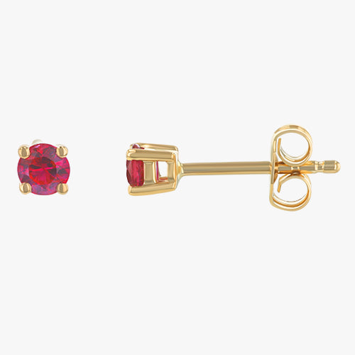 Ruby Stud Earrings - 18K Gold - Image 3