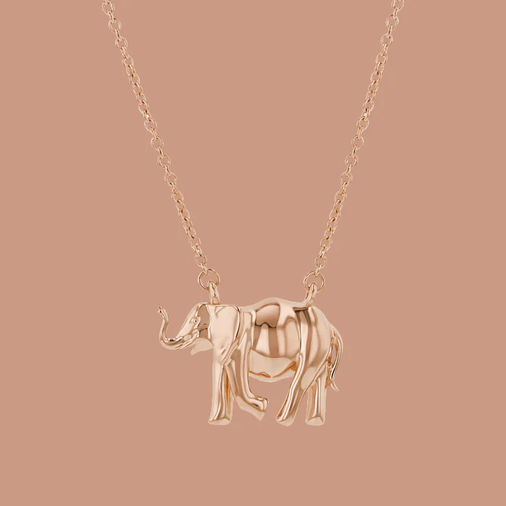 Noémie Elephant Pendant Necklace - 18K Gold - Image 3
