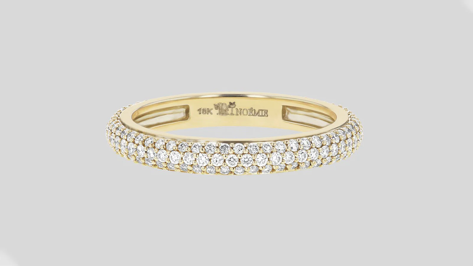 3 Row Pavé White Diamond Ring - 18K Gold | VS Clarity Natural Diamonds - Image 4