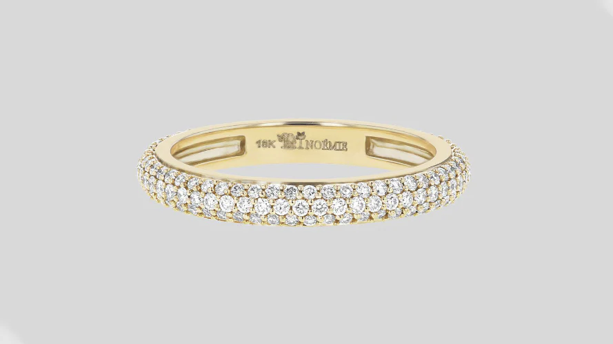 3 Row Pavé Ring - 14K Gold | VS Clarity Lab Grown Diamonds - Image 4