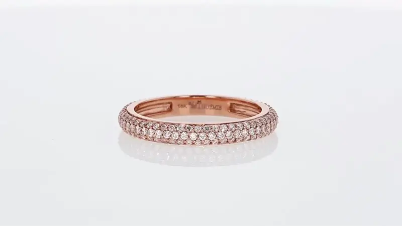 3 Row Pavé White Diamond Ring - 18K Gold | VS Clarity Natural Diamonds - Image 7