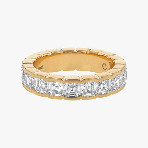 Asscher Cut Diamond Eternity Band Ring - 18K Gold | VS Clarity Natural Diamonds - Image 2