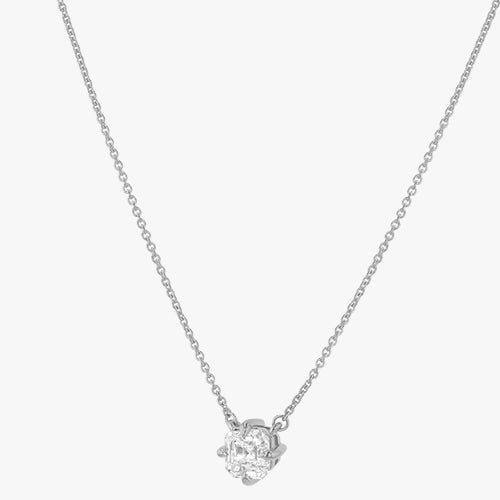 Asscher Cut Diamond Solitaire Pendant - 18K Gold - Image 4