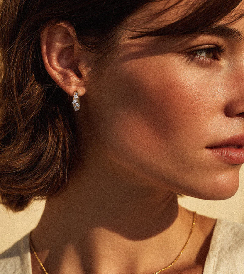 Confetti Diamond Multi Shape Hoop Earring - 14K Gold | VS Clarity Lab Grown Diamonds