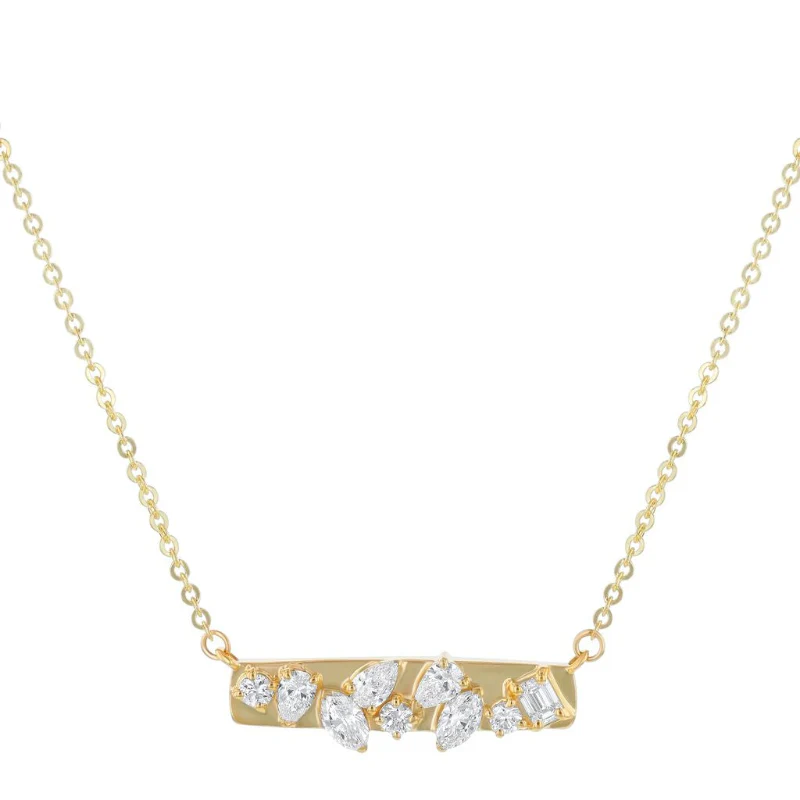 Confetti Diamond Multi Shape Necklace - 18K Gold | VS Clarity Natural Diamonds
