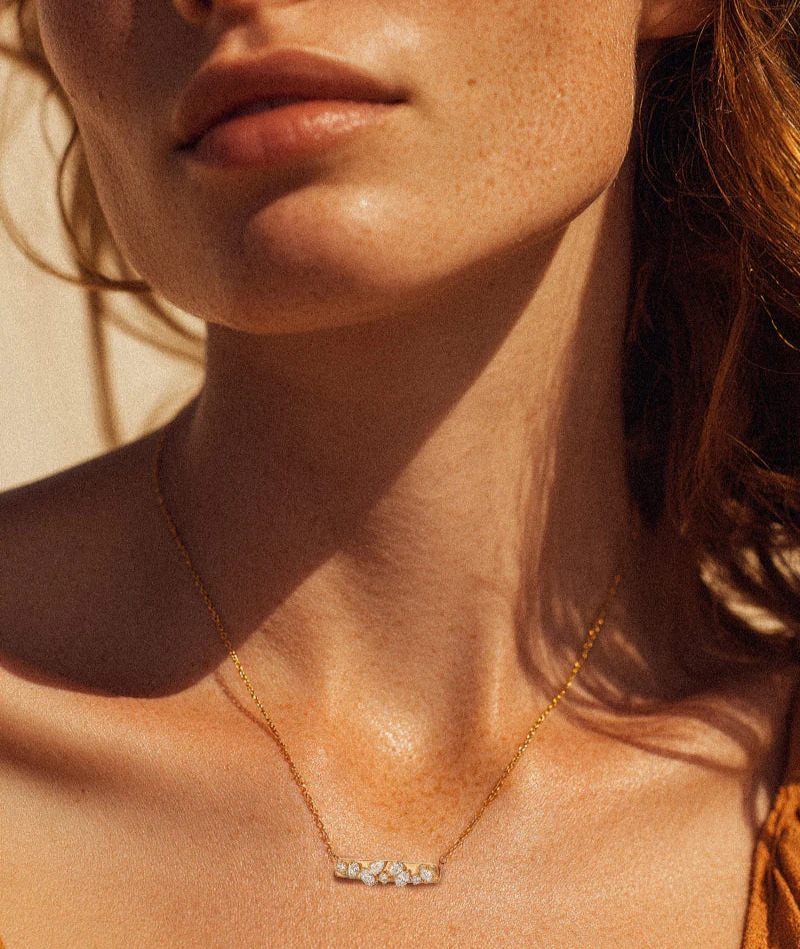 Confetti Diamond Multi Shape Necklace - 18K Gold | VS Clarity Natural Diamonds - Image 2