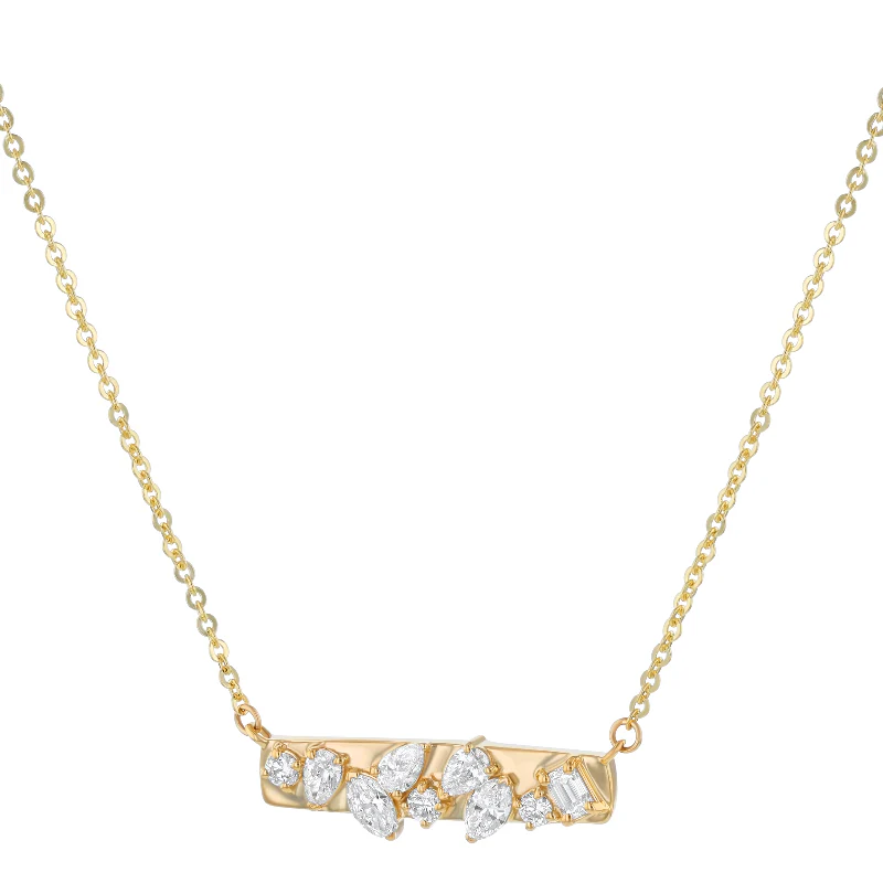 Confetti Diamond Multi Shape Necklace - 18K Gold | VS Clarity Natural Diamonds - Image 3