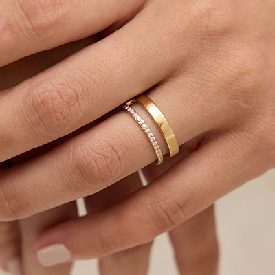 Connecting Gold and Diamond Ring - 18K Gold | VS Clarity Natural Diamonds