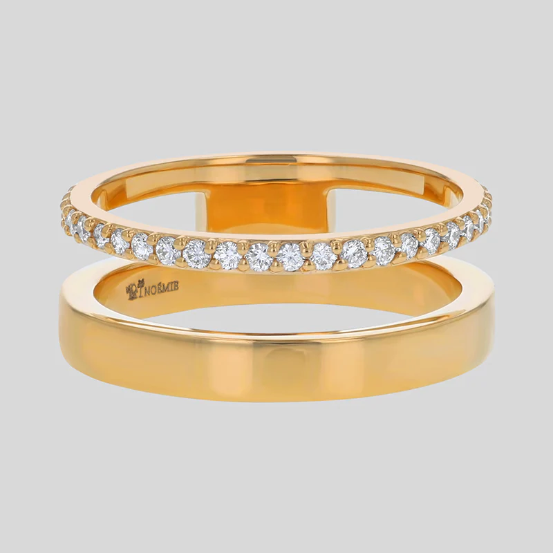 Connecting Gold and Diamond Ring - 18K Gold | VS Clarity Natural Diamonds - Image 2