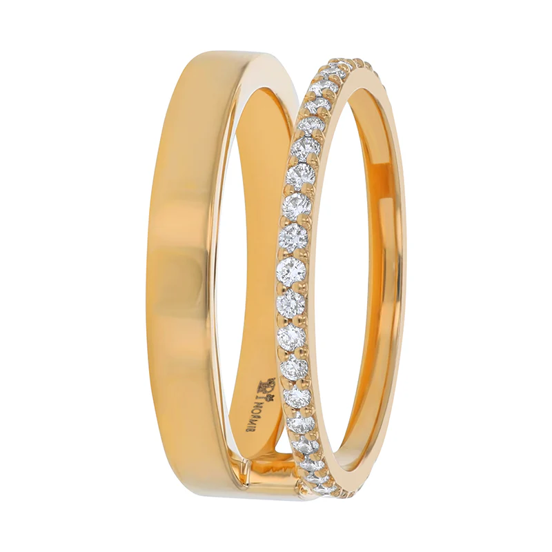 Connecting Gold and Diamond Ring - 18K Gold | VS Clarity Natural Diamonds - Image 5