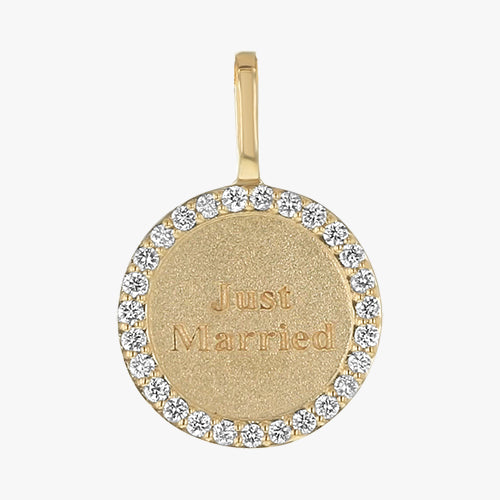 Noémie "Just Married" Diamond Medallion - 18K Gold | VS Clarity Natural Diamonds - Image 3