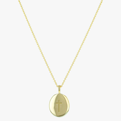 Solid Gold Cross Pendant - 14K Gold