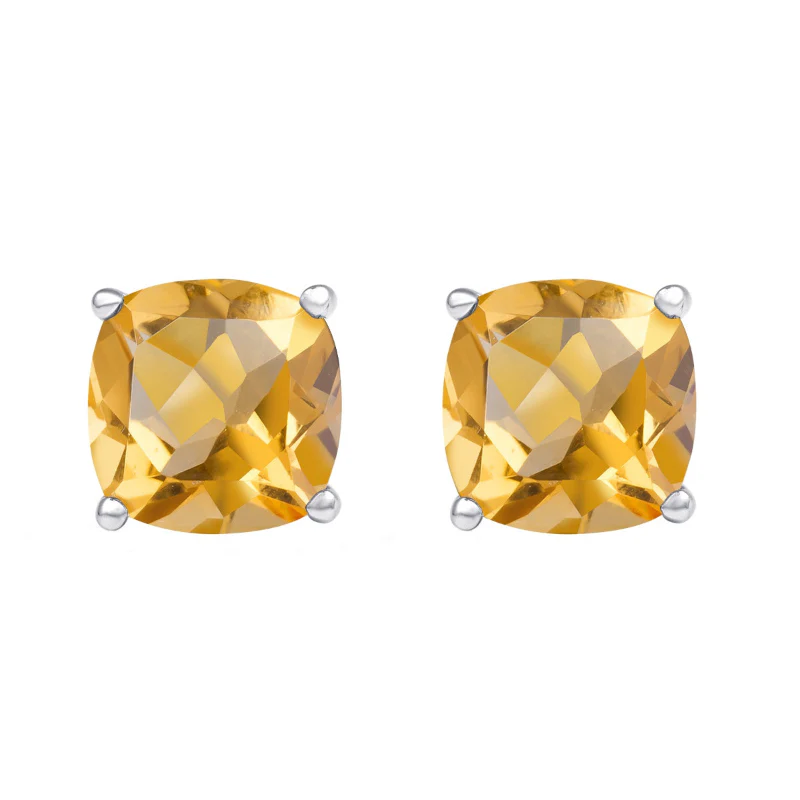 Cushion Birthstone Fashion Stud Earrings - Image 2