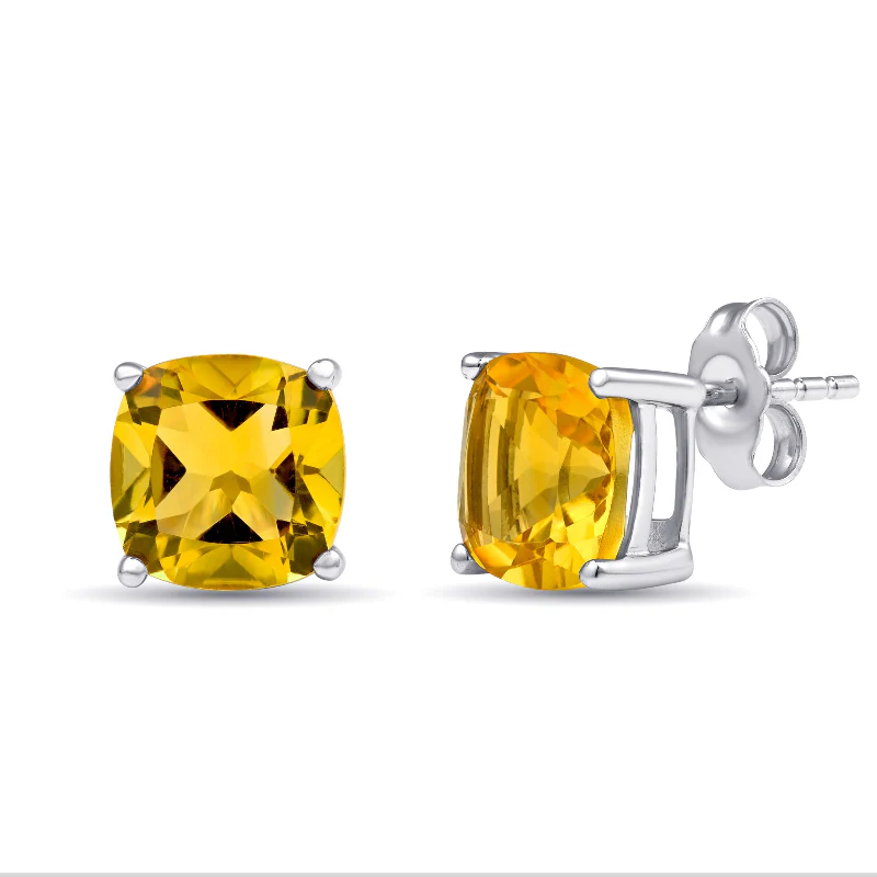 Cushion Birthstone Fashion Stud Earrings - Image 4
