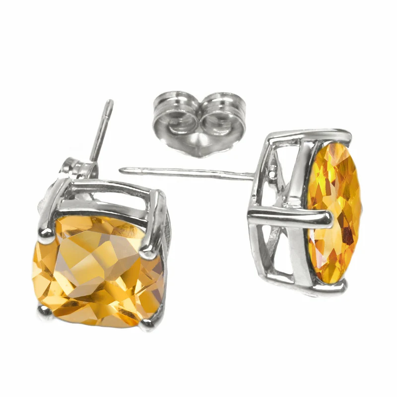 Cushion Birthstone Fashion Stud Earrings - Image 5