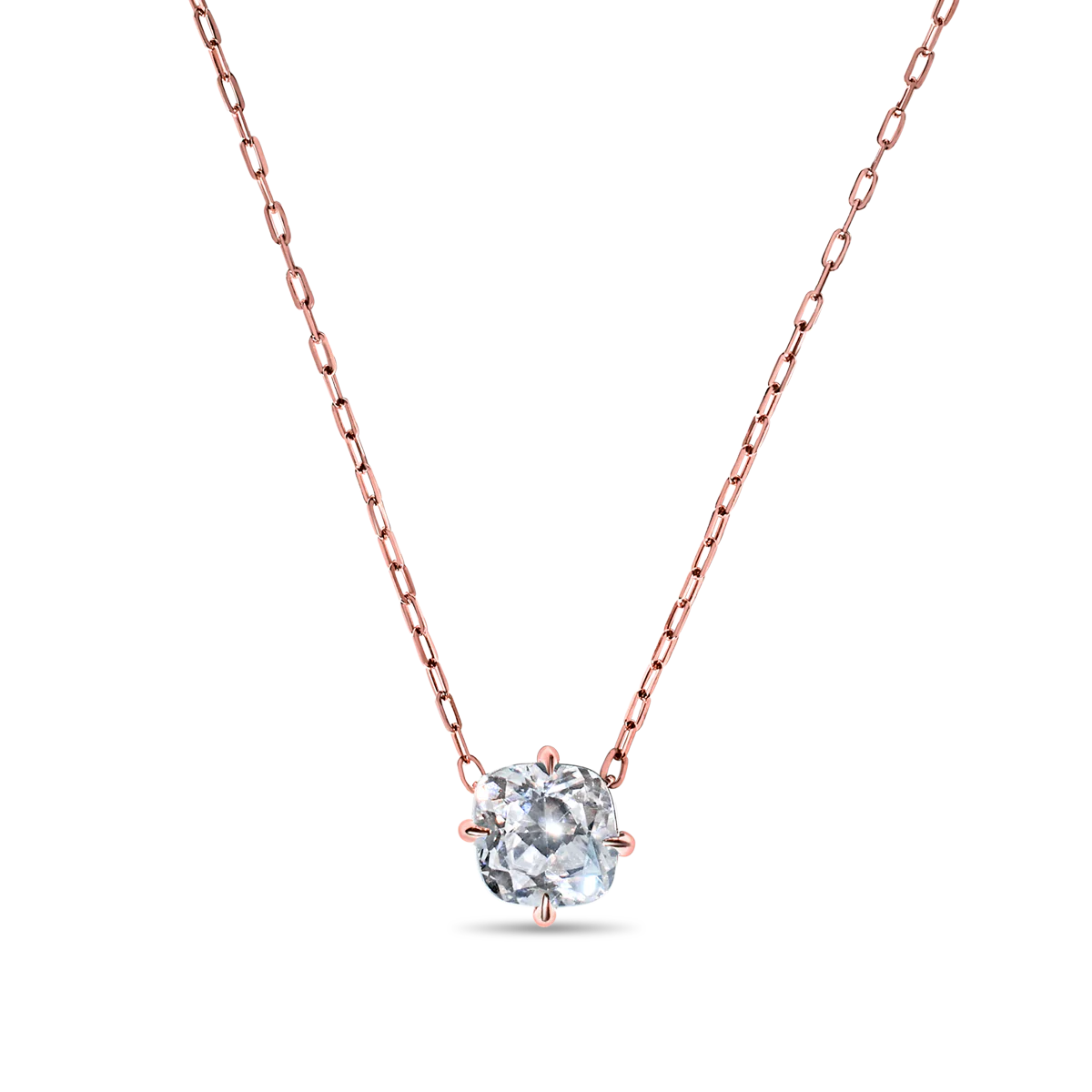 Cushion Cut Diamond Solitaire Pendant - 18K Gold - Image 3