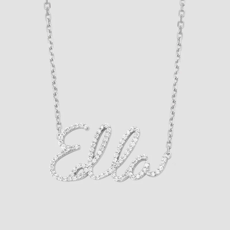 Custom Name Necklace - 18K Gold | VS Clarity Natural Diamonds - Image 3