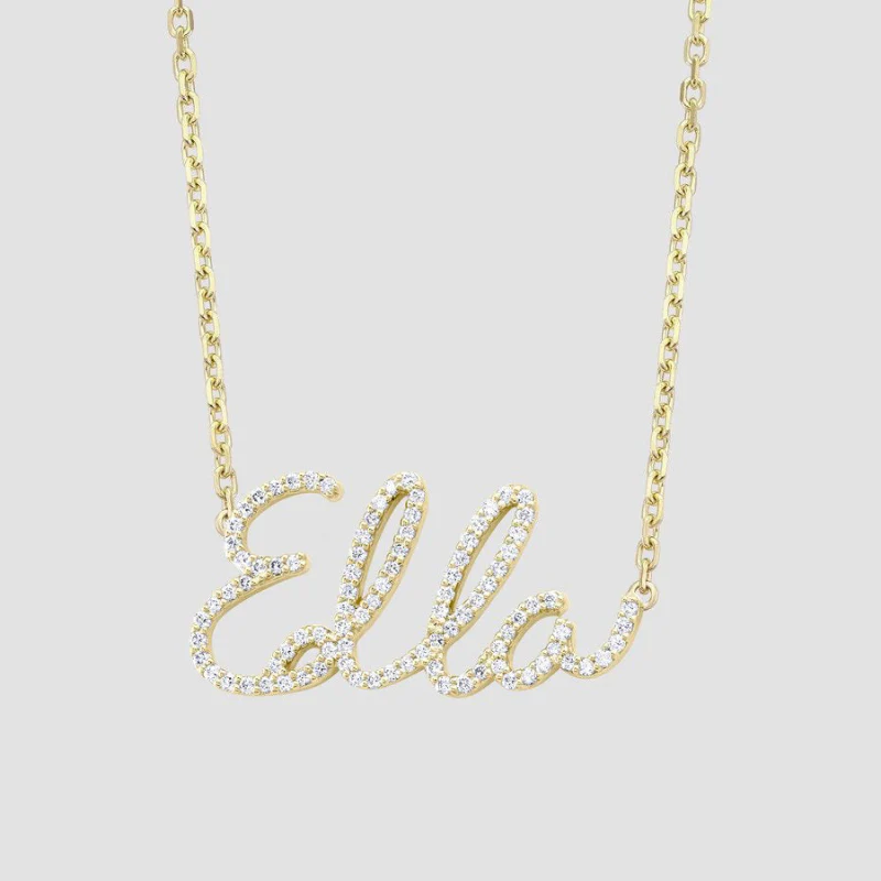 Custom Name Necklace - 18K Gold | VS Clarity Natural Diamonds - Image 4