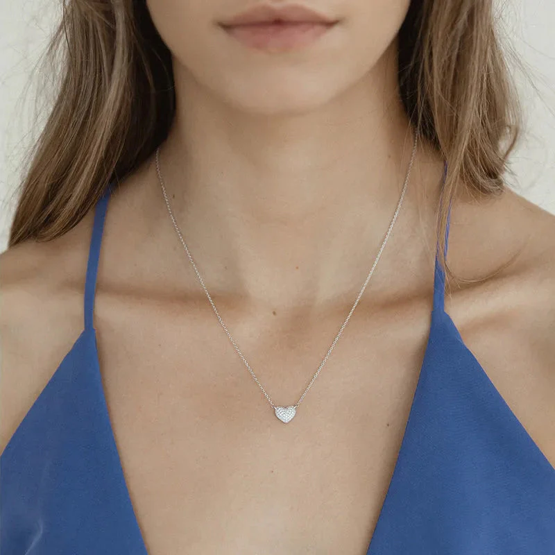 Diamond Heart Necklace - 18K Gold | VS Clarity Natural Diamonds - Image 4
