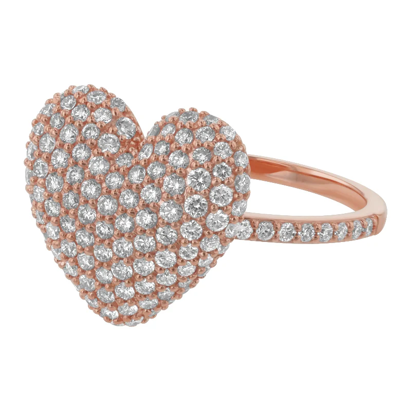 Diamond Heart Pave Ring - 14K Gold | VS Clarity Lab Grown Diamonds - Image 3
