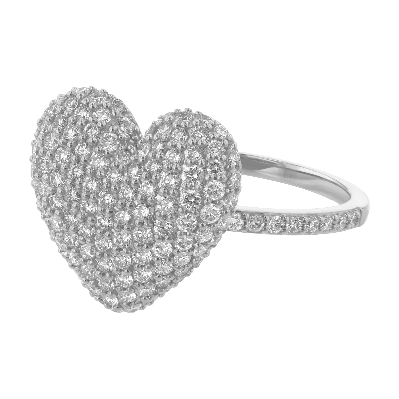 Diamond Heart Pave Ring - 14K Gold | VS Clarity Lab Grown Diamonds - Image 4