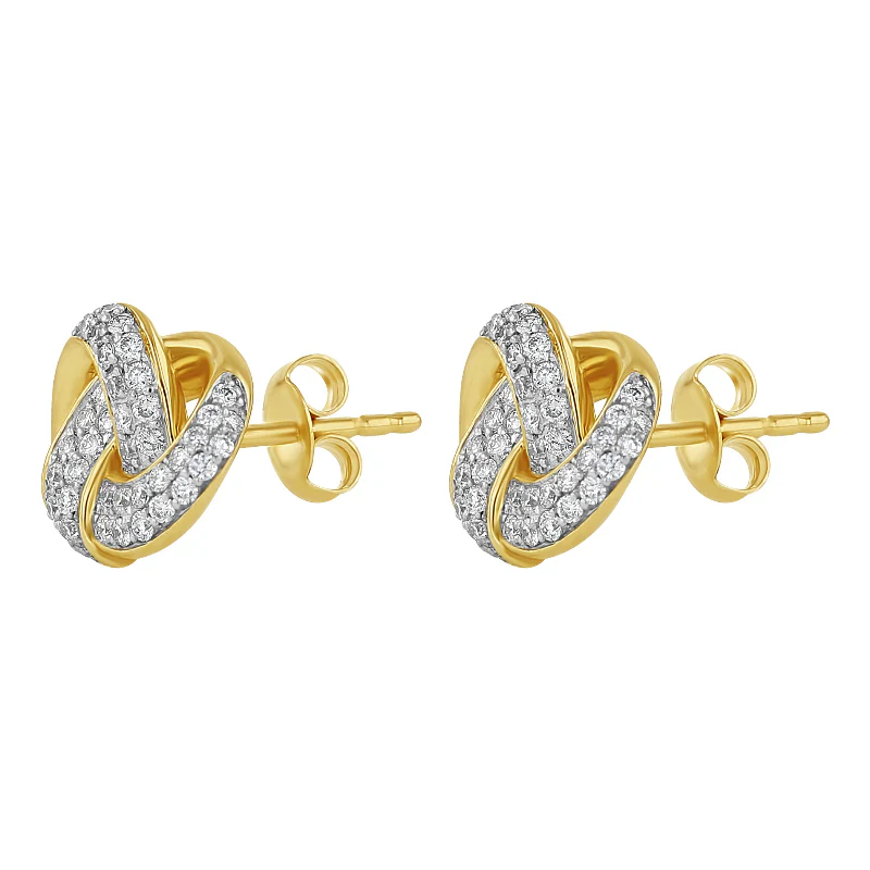 Diamond Love Knot Stud Earrings - 14K Gold | VS Clarity Lab Grown Diamonds - Image 3