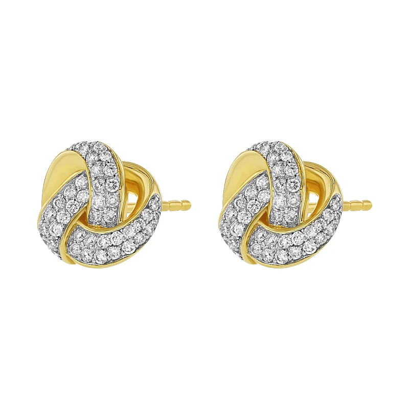Diamond Love Knot Stud Earrings - 14K Gold | VS Clarity Lab Grown Diamonds - Image 8