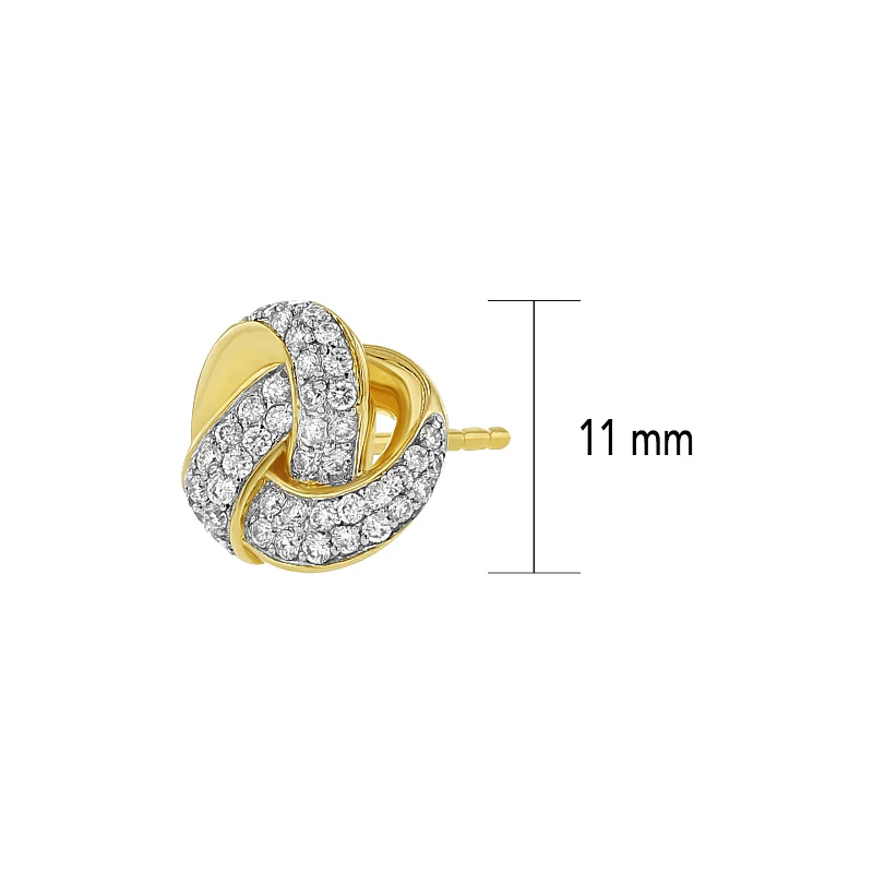 Diamond Love Knot Stud Earrings - 14K Gold | VS Clarity Lab Grown Diamonds - Image 7