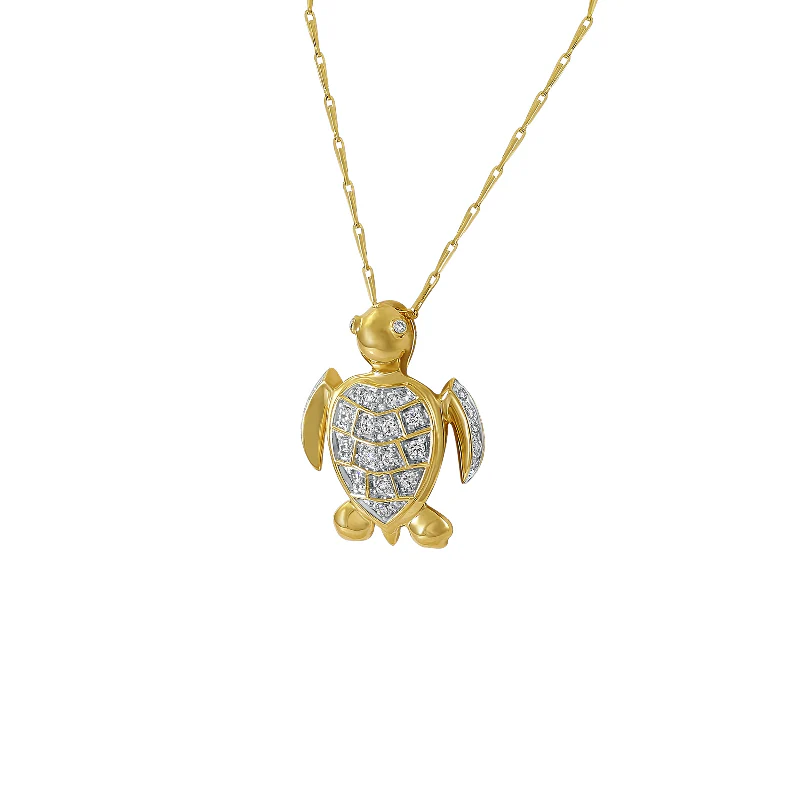 Diamond Turtle Pendant Necklace - 14K Gold | VS Clarity Lab Grown Diamonds - Image 2