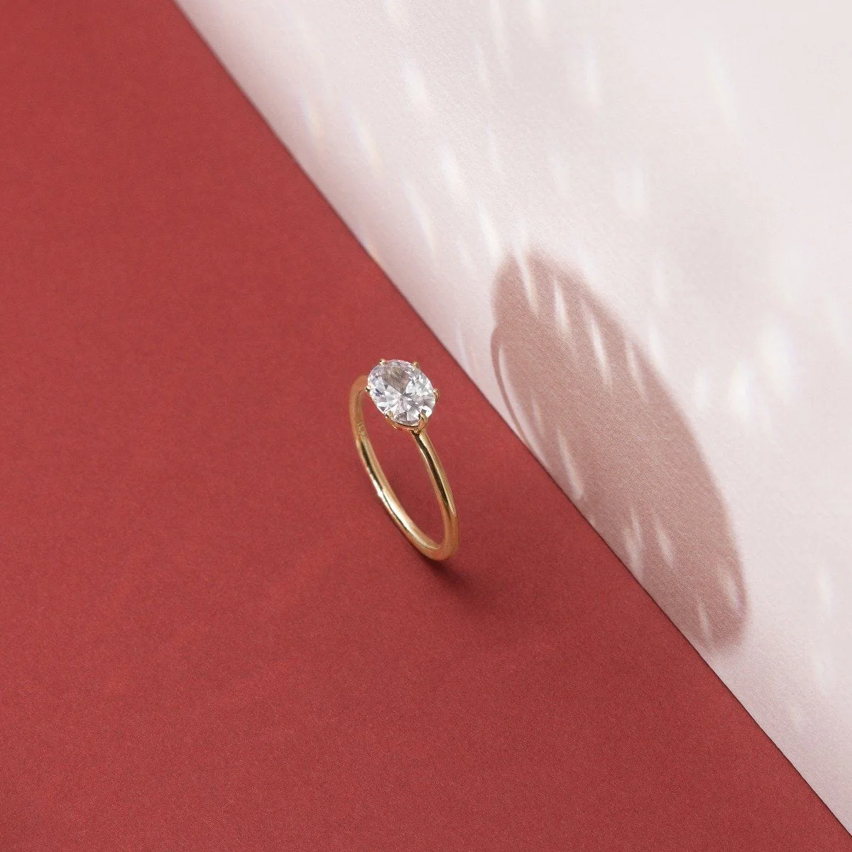 East-West Halo Diamond Engagement Ring - 18K Gold - Image 12