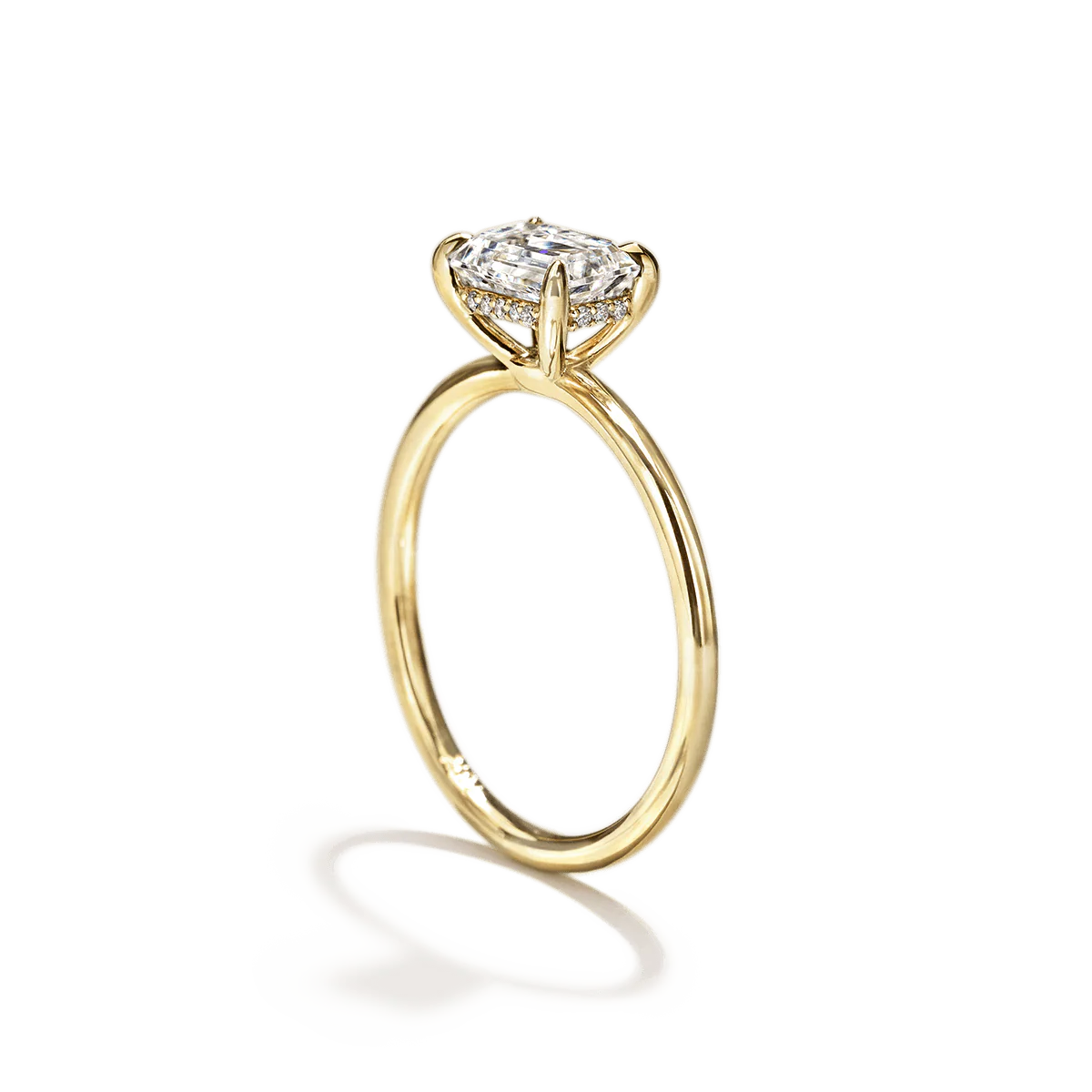 East-West Halo Diamond Engagement Ring - 18K Gold - Image 23