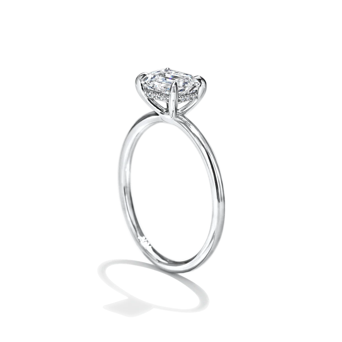 East-West Halo Diamond Engagement Ring - 18K Gold - Image 24
