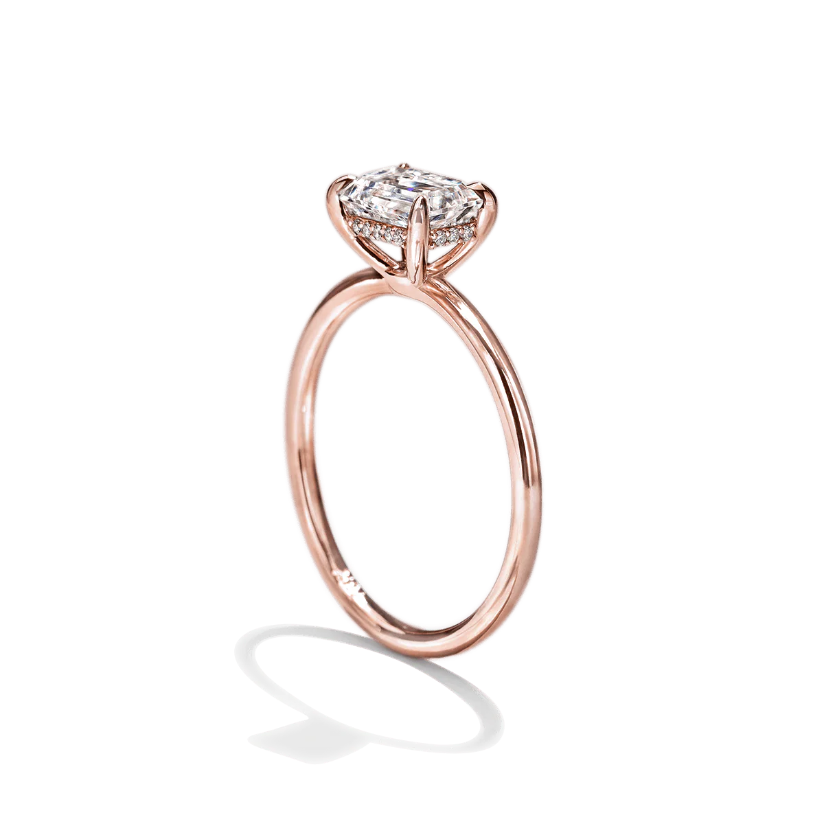 East-West Halo Diamond Engagement Ring - 18K Gold - Image 25