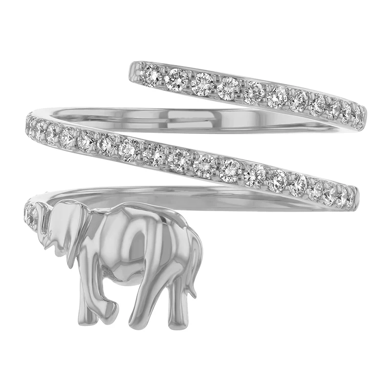 Elephant Diamond Spiral Ring - 18K Gold | VS Clarity Natural Diamonds - Image 3