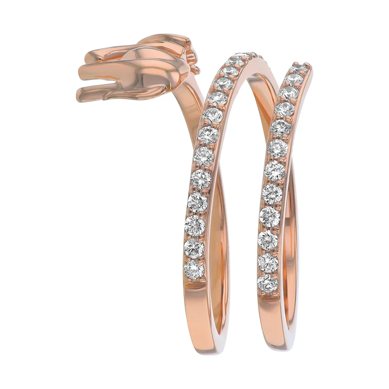 Elephant Diamond Spiral Ring - 18K Gold | VS Clarity Natural Diamonds - Image 6