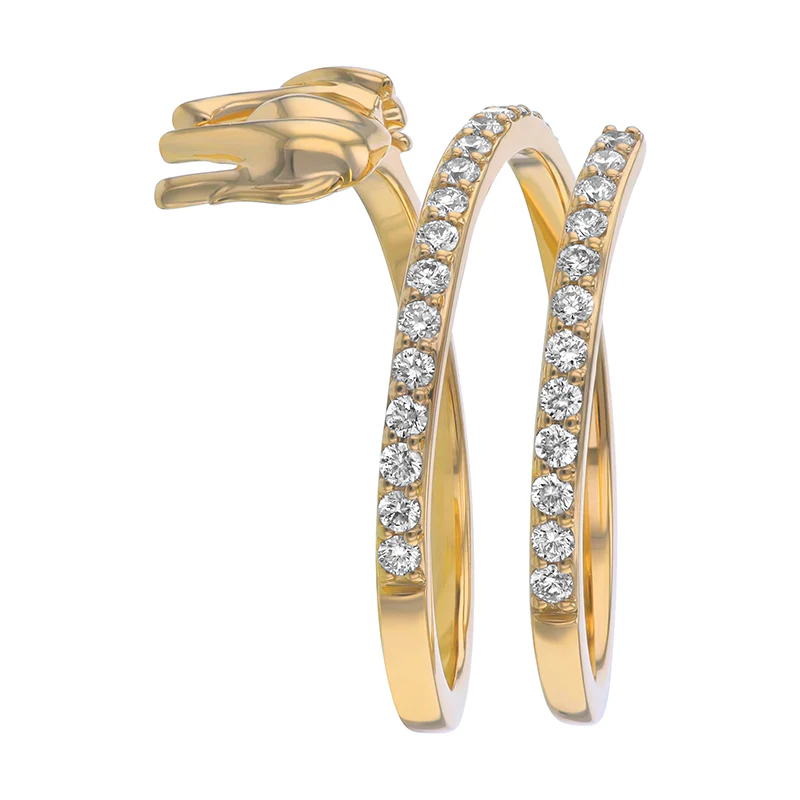 Elephant Diamond Spiral Ring - 18K Gold | VS Clarity Natural Diamonds - Image 7