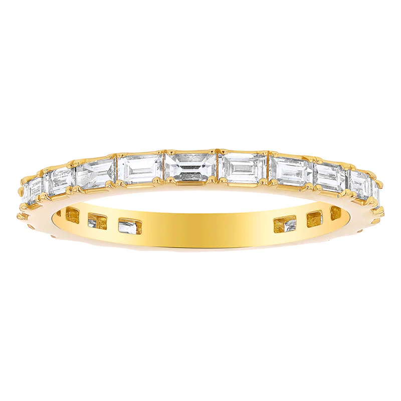 Eternity Baguette Diamond Band Ring - 18K Gold | VS Clarity Natural Diamonds - Image 3