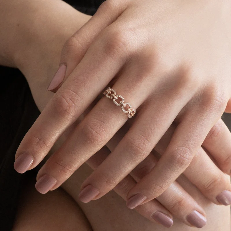 Eternity Link Ring - 14K Gold | VS Clarity Lab Grown Diamonds - Image 6