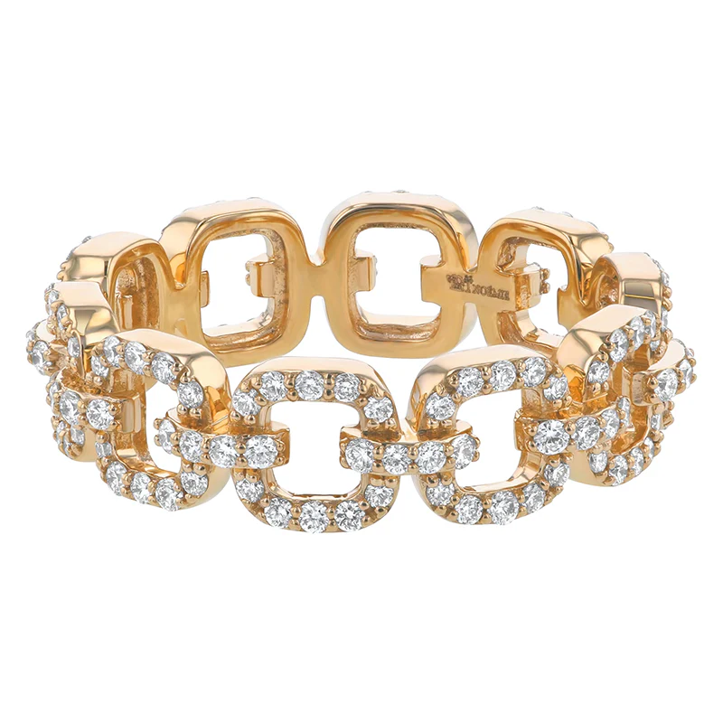 Eternity Diamond Link Ring - 18K Gold | VS Clarity Natural Diamonds - Image 5