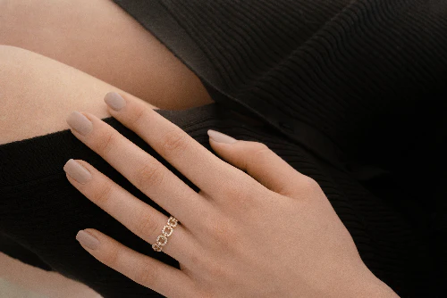 Eternity Link Ring - 14K Gold | VS Clarity Lab Grown Diamonds - Image 7
