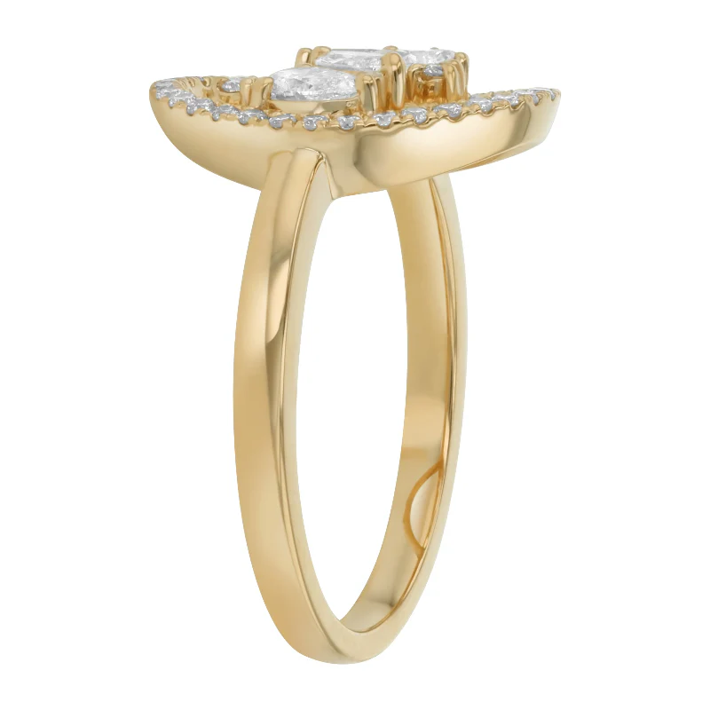 Floating Multi Shape Halo Ring - 14K Gold | VS Clarity Lab Grown Diamonds - Image 5