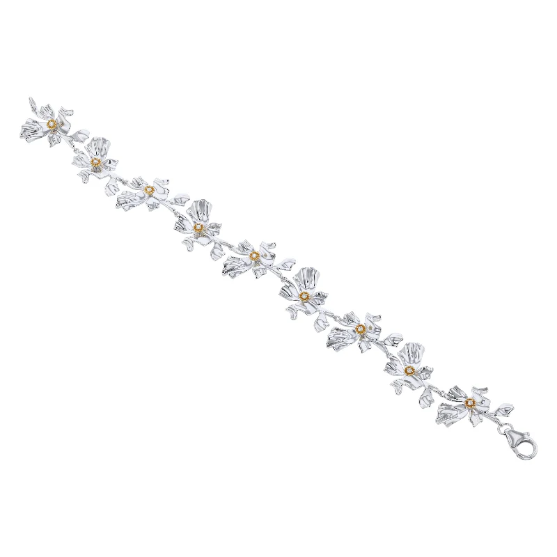 Floral Alchemy Diamond and Gold Bracelet - Sterling Silver | VS Clarity Lab Grown Diamonds - Image 3