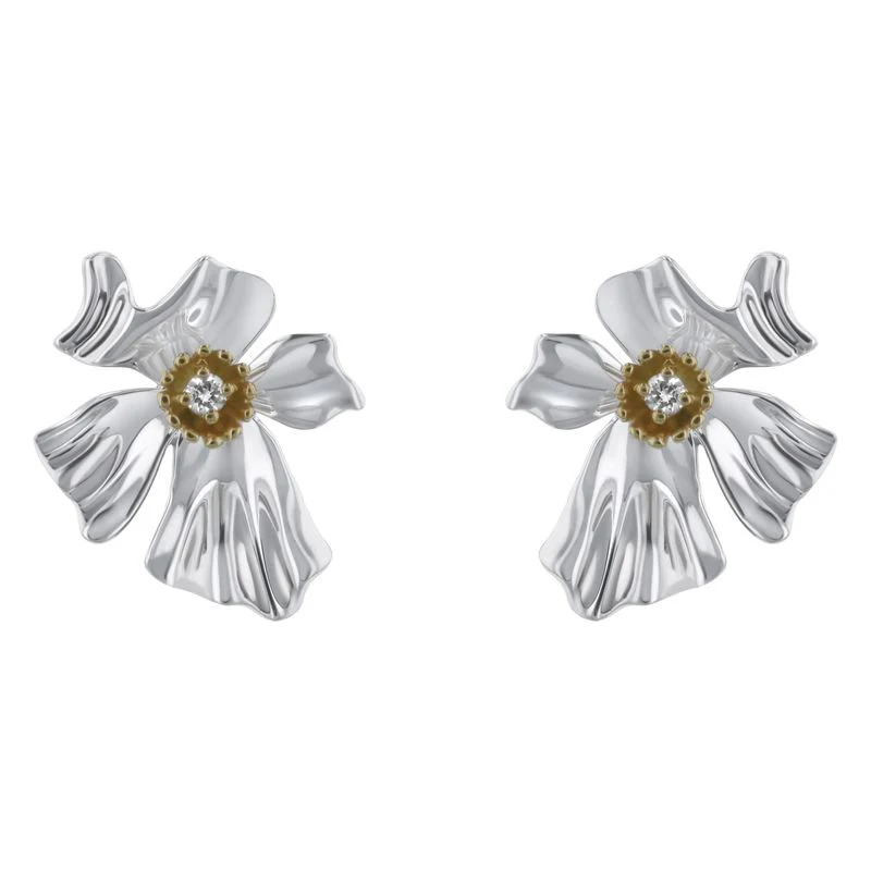 Floral Alchemy Stud Earrings - 14K Gold | VS Clarity Lab Grown Diamonds - Image 3
