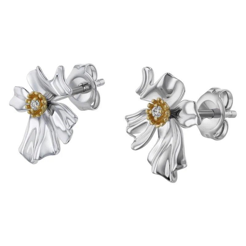 Floral Alchemy Stud Earrings - Sterling Silver | VS Clarity Lab Grown Diamonds - Image 3