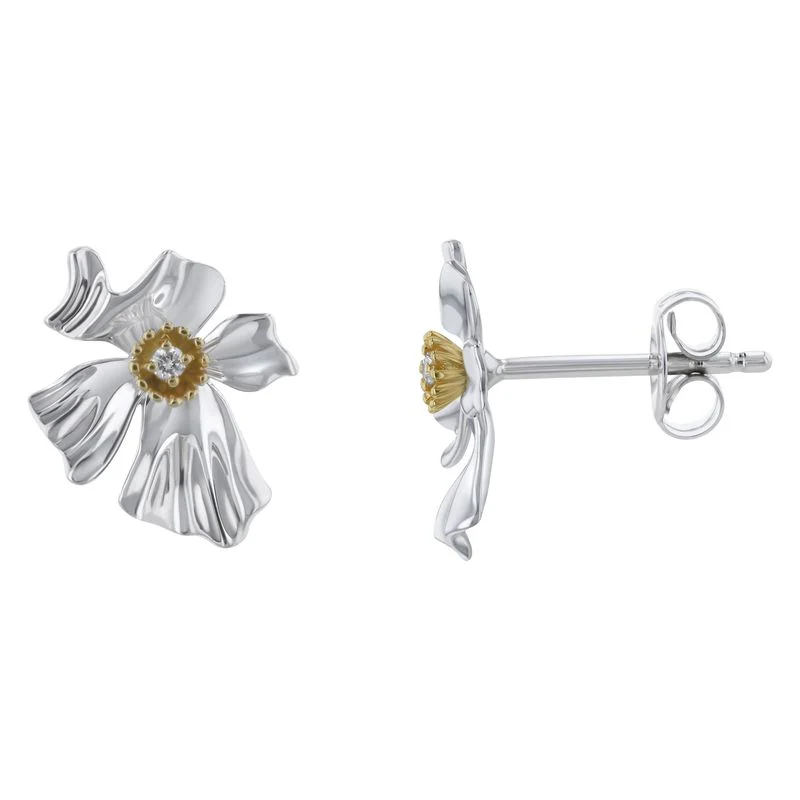 Floral Alchemy Stud Earrings - Sterling Silver | VS Clarity Lab Grown Diamonds - Image 4