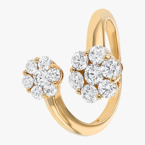 Floral Diamond Cluster Ring - 18K Gold | VS Clarity Natural Diamonds - Image 8